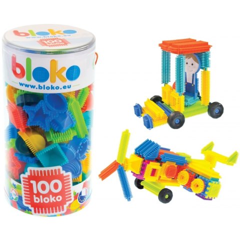 Mochtoys Klocki Wafle Jeżyki BLOKO 100 Elementów w Tubie Mochtoys