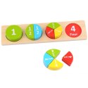 TOOKY TOY Drewniane Puzzle Edukacyjne Okrągłe Nauka Ułamków Matematyki Tooky Toy