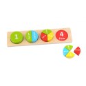 TOOKY TOY Drewniane Puzzle Edukacyjne Okrągłe Nauka Ułamków Matematyki Tooky Toy