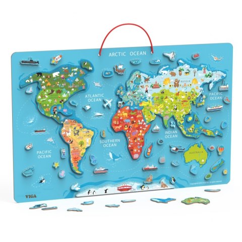 Viga 2w1 Tablica Edukacyjna z Magnetyczną Mapą Świata Viga Toys Viga 2w1 Tablica Edukacyjna z Magnetyczną Mapą Świata Viga Toys