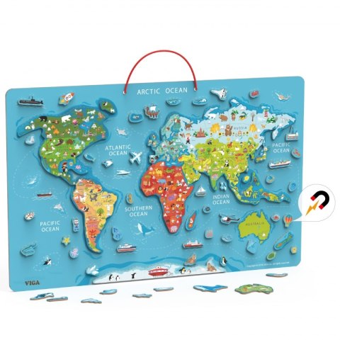 Viga 2w1 Tablica Edukacyjna z Magnetyczną Mapą Świata Viga Toys Viga 2w1 Tablica Edukacyjna z Magnetyczną Mapą Świata Viga Toys