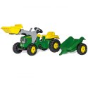 Rolly Toys Traktor na pedały John Deere z łyżką i przyczepą 2-5 Lat Rolly Toys