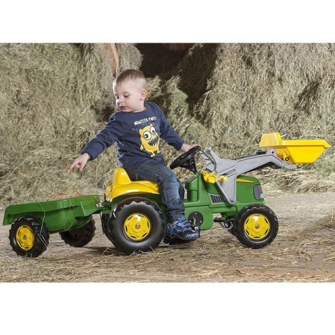 Rolly Toys Traktor na pedały John Deere z łyżką i przyczepą 2-5 Lat Rolly Toys Rolly Toys Traktor na pedały John Deere z łyżką i przyczepą 2-5 Lat Rolly Toys