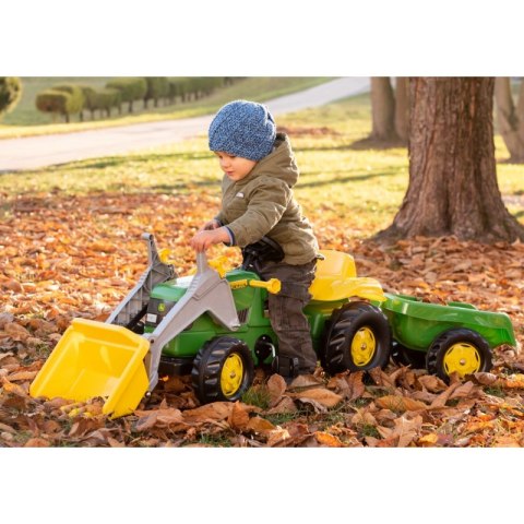 Rolly Toys Traktor na pedały John Deere z łyżką i przyczepą 2-5 Lat Rolly Toys Rolly Toys Traktor na pedały John Deere z łyżką i przyczepą 2-5 Lat Rolly Toys