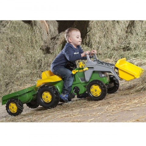 Rolly Toys Traktor na pedały John Deere z łyżką i przyczepą 2-5 Lat Rolly Toys Rolly Toys Traktor na pedały John Deere z łyżką i przyczepą 2-5 Lat Rolly Toys