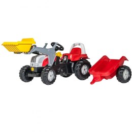 Rolly Toys rollyKid Traktor na pedały STEYR czerwony z łyżką i przyczepą Rolly Toys