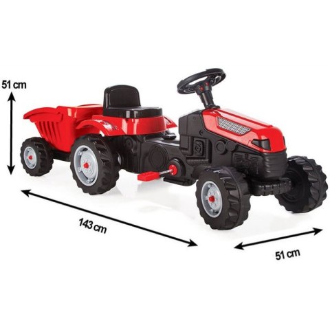 WOOPIE Traktor MAXI na pedały z przyczepą Czerwony Woopie WOOPIE Traktor MAXI na pedały z przyczepą Czerwony Woopie